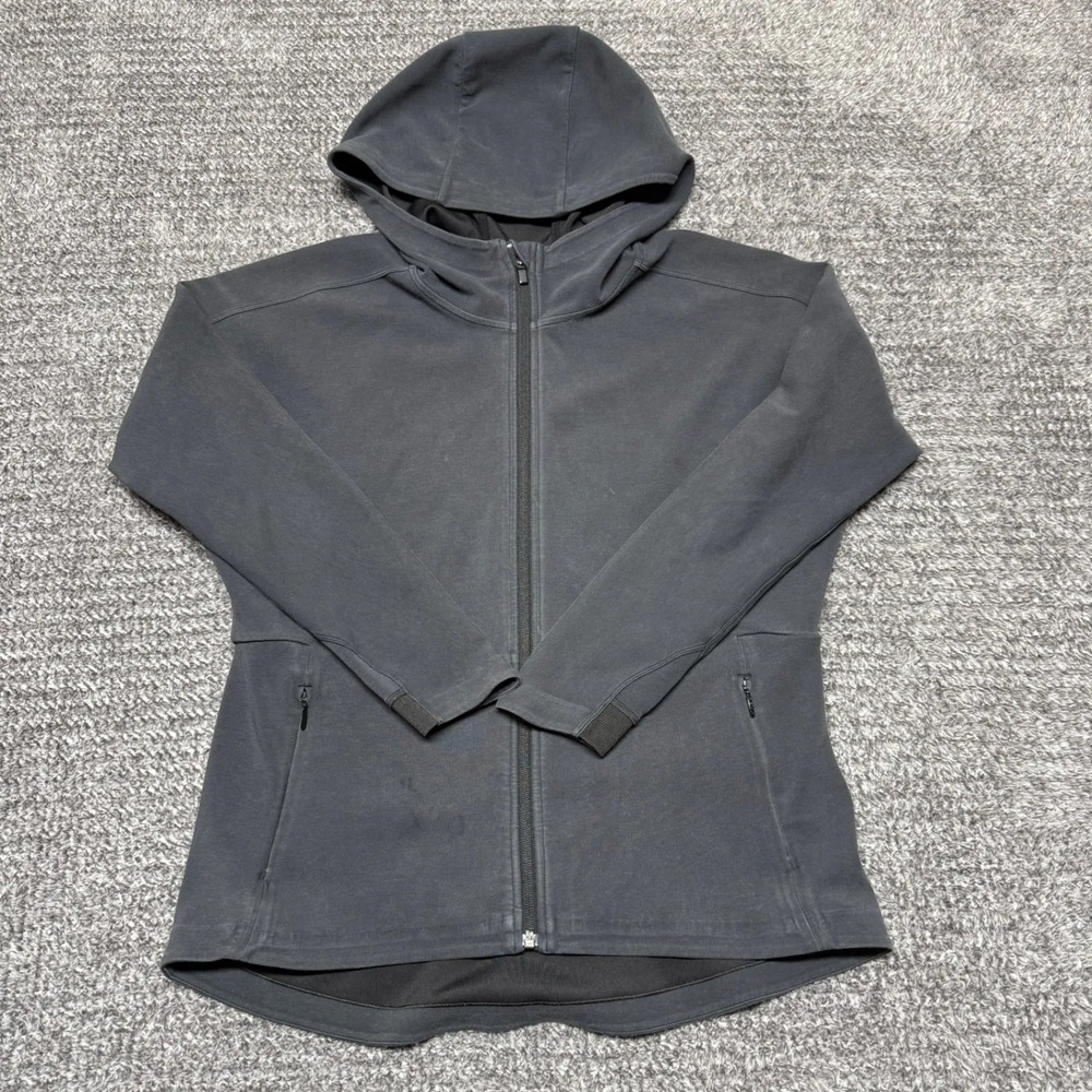 Athleta Womens Full Zip Hoodie Jacket Size M‎ Black Athletic Workout Casual
